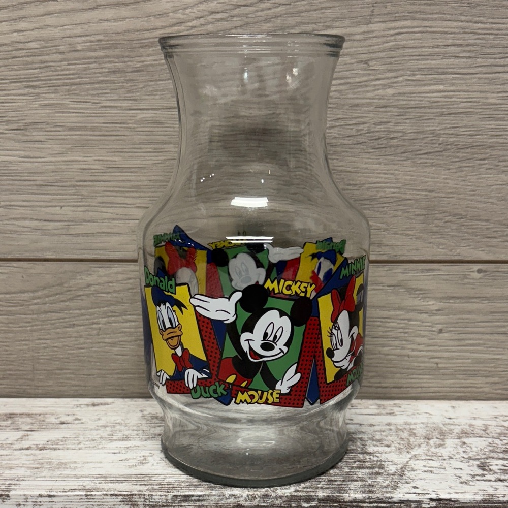 Vintage Anchor Hocking Disney Mickey Mouse Juice Carafe Pitcher